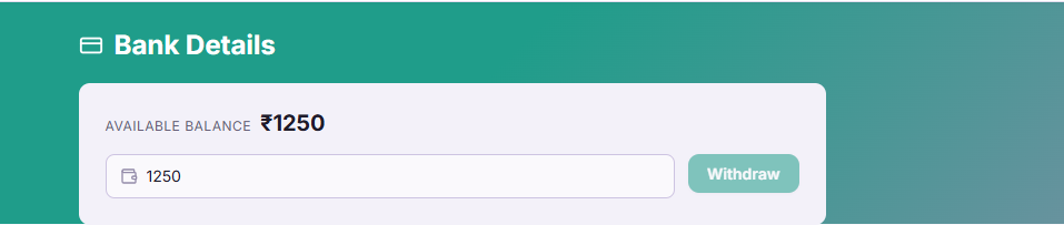 Withdraw amount confirmation