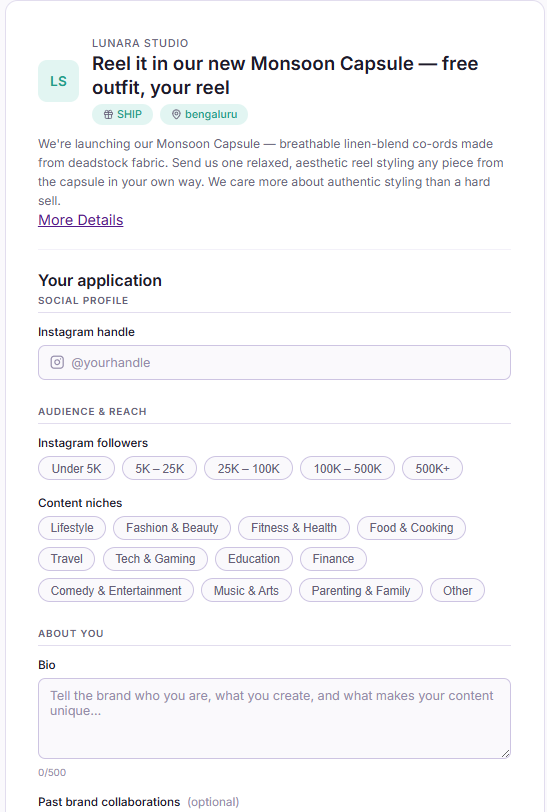 Applying to a campaign
